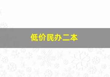 低价民办二本