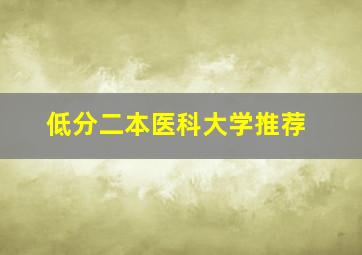 低分二本医科大学推荐