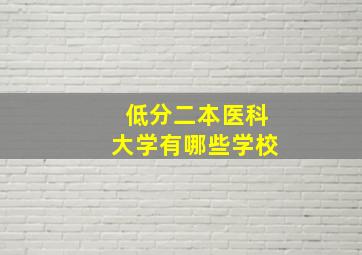 低分二本医科大学有哪些学校