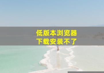 低版本浏览器下载安装不了