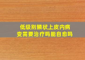 低级别鳞状上皮内病变需要治疗吗能自愈吗