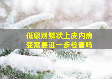 低级别鳞状上皮内病变需要进一步检查吗