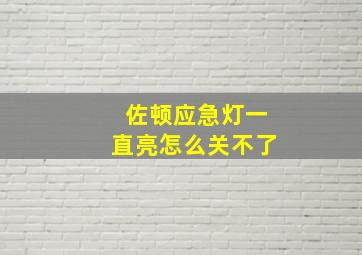 佐顿应急灯一直亮怎么关不了