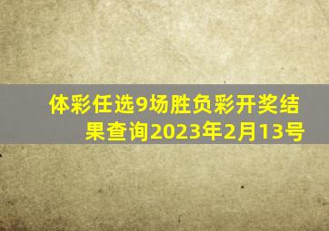 体彩任选9场胜负彩开奖结果查询2023年2月13号