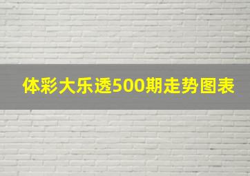 体彩大乐透500期走势图表