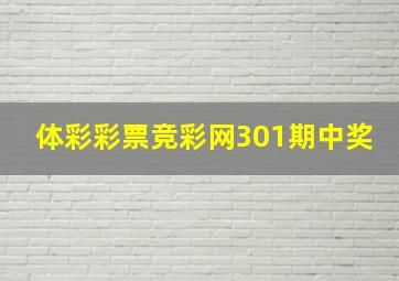 体彩彩票竞彩网301期中奖