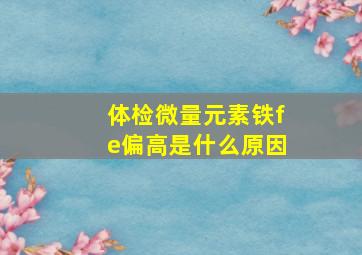 体检微量元素铁fe偏高是什么原因