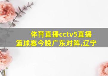 体育直播cctv5直播篮球赛今晚广东对阵,辽宁