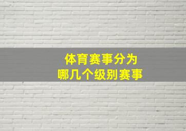 体育赛事分为哪几个级别赛事