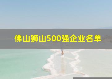 佛山狮山500强企业名单