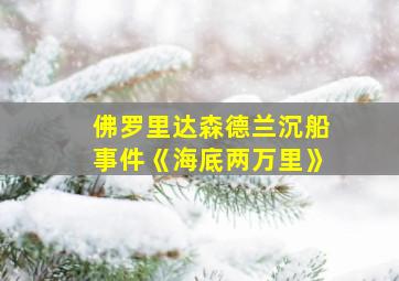 佛罗里达森德兰沉船事件《海底两万里》