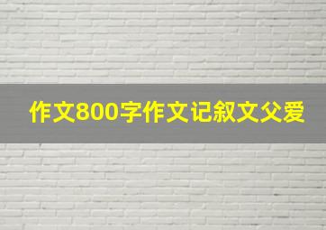 作文800字作文记叙文父爱