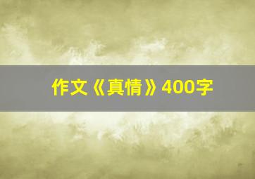 作文《真情》400字