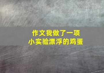 作文我做了一项小实验漂浮的鸡蛋