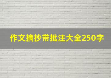 作文摘抄带批注大全250字