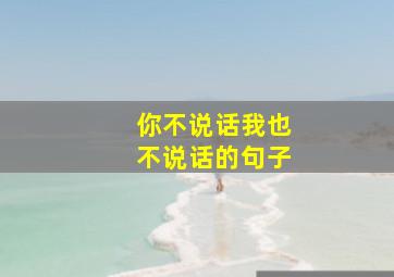 你不说话我也不说话的句子