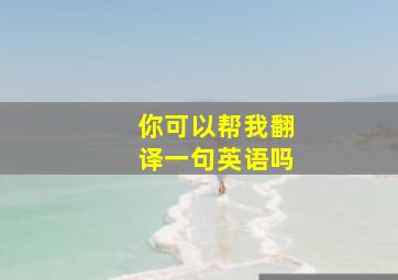 你可以帮我翻译一句英语吗