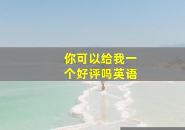 你可以给我一个好评吗英语