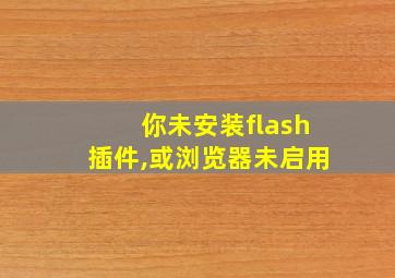 你未安装flash插件,或浏览器未启用