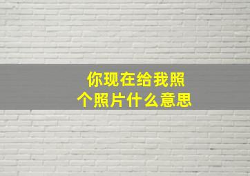 你现在给我照个照片什么意思