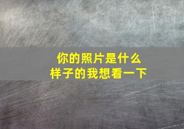 你的照片是什么样子的我想看一下