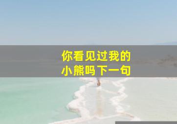 你看见过我的小熊吗下一句