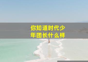 你知道时代少年团长什么样