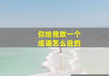 你给我放一个成语怎么说的