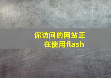 你访问的网站正在使用flash