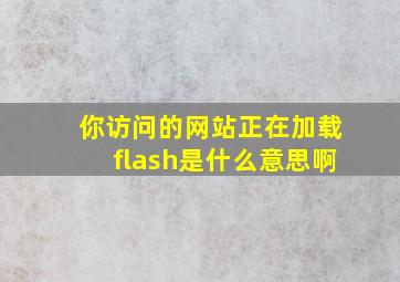 你访问的网站正在加载flash是什么意思啊