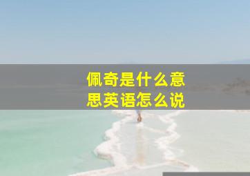 佩奇是什么意思英语怎么说