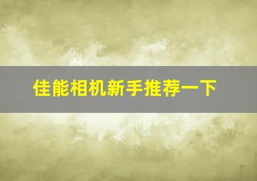 佳能相机新手推荐一下