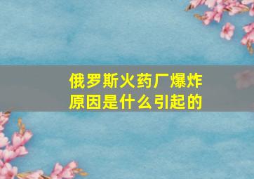 俄罗斯火药厂爆炸原因是什么引起的