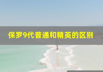 保罗9代普通和精英的区别