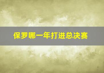 保罗哪一年打进总决赛