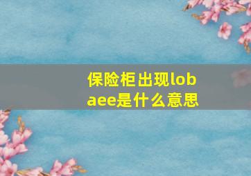 保险柜出现lobaee是什么意思