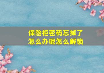 保险柜密码忘掉了怎么办呢怎么解锁