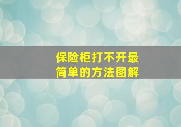 保险柜打不开最简单的方法图解