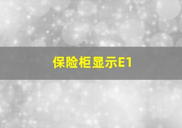 保险柜显示E1