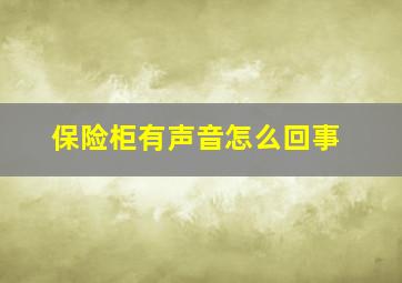 保险柜有声音怎么回事