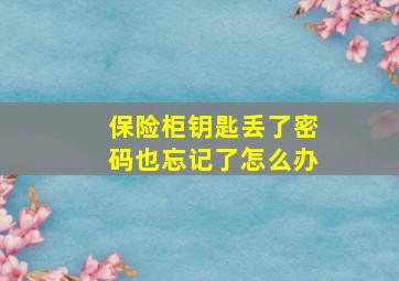 保险柜钥匙丢了密码也忘记了怎么办