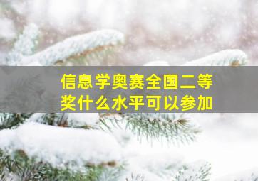 信息学奥赛全国二等奖什么水平可以参加