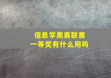 信息学奥赛联赛一等奖有什么用吗