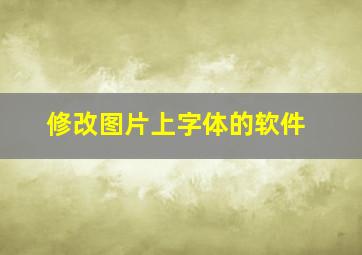 修改图片上字体的软件