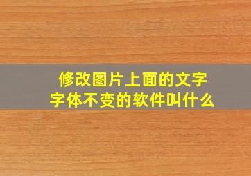 修改图片上面的文字字体不变的软件叫什么