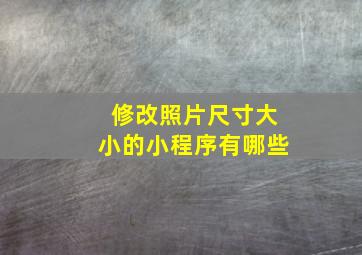 修改照片尺寸大小的小程序有哪些