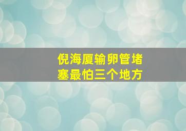 倪海厦输卵管堵塞最怕三个地方