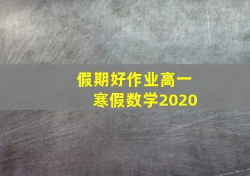 假期好作业高一寒假数学2020