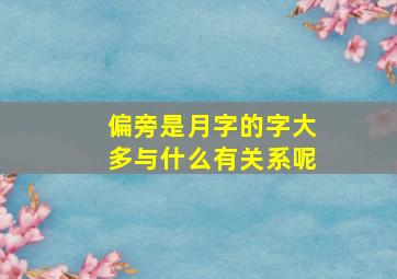 偏旁是月字的字大多与什么有关系呢