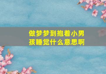 做梦梦到抱着小男孩睡觉什么意思啊